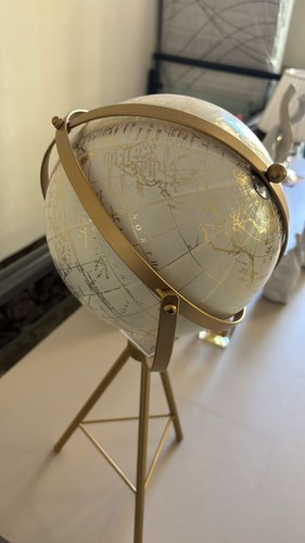 Mappamondo moderno panna - panna, oro