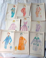 FIGURINI MODA ANNI '50 '60  DIPINTI A MANO SARTORIA- N°21 Fogli