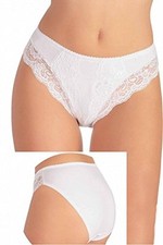 6 SLIP DONNA PIZZO JADEA ART. 529 COTONE ELASTICIZZATO INTIMO VITA ALTA SGAMBATO