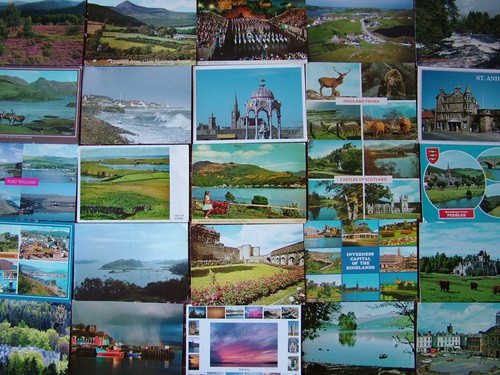 100 used postcards scotland - 100,