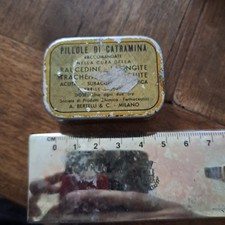 Scatola Latta Pillole Catramina Cm 4 5x3