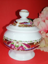 Zuccheriera in porcellana Vizavi Limoges motivi floreali vintage alt. 10,5 cm