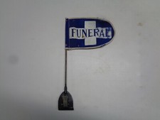 Insegna Cofanetto Cudito Vintage Funerale Magnetico Bandiera Blu Auto Veicolo Funerale