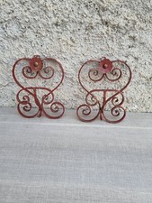 Attaccapanni d'epoca ferro battuto colore rosso vintage appendi abiti