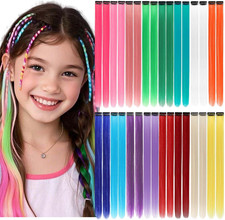 Extension Capelli Colorati Con Clip, 32 Pezzi, Multicolore