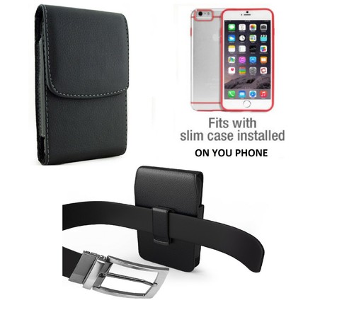 Vertical leather swivel belt - vertical,