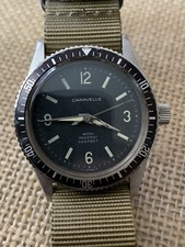 Orologio Vintage Caravelle Sea Hunter Carica Manuale 666 Diver Quadrante Nero Lunetta Nera