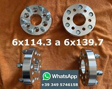 4 distanziali adattatori personalizzati  in alluminio  30mm da 6x114.3 a 6x139.7