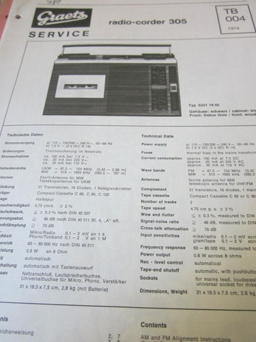 Graetz radio recorder 305 - radio,