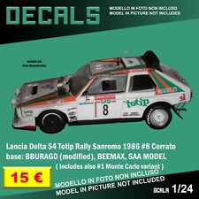DECALS repro Lancia Delta S4 Totip Rally Burago Bburago Beemax Aoshima Ixo 1/24