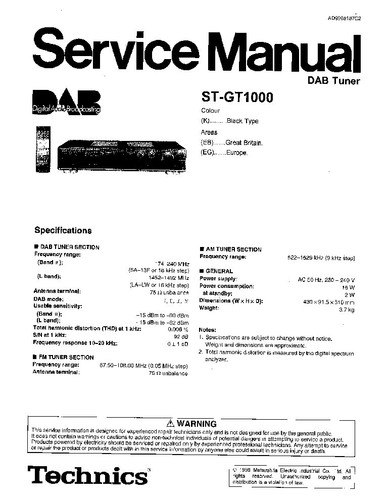 Manuale servizio technics - di,