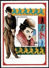 Antigua 1996 - Charlie Chaplin - Foglio francobolli ricordo - Scott #2064 - MNH