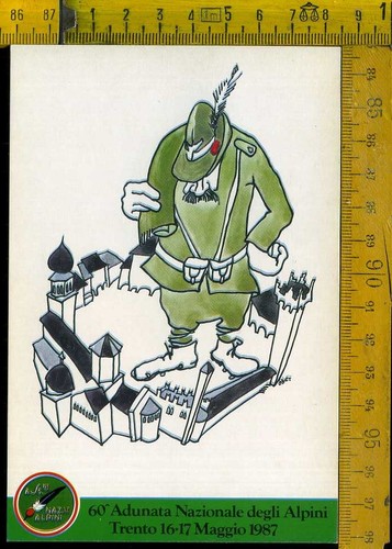 Cartolina alpini adunata - alpini,
