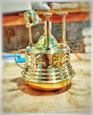 Caffettiera turca in ottone egiziano (bruciatore alcool) + pentola Ibrik + filamento cotone