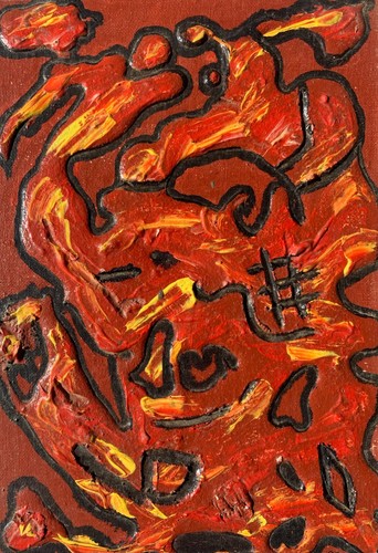 Piccolo dipinto olio - , a