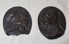 2 antiche targhe ritratto XIX