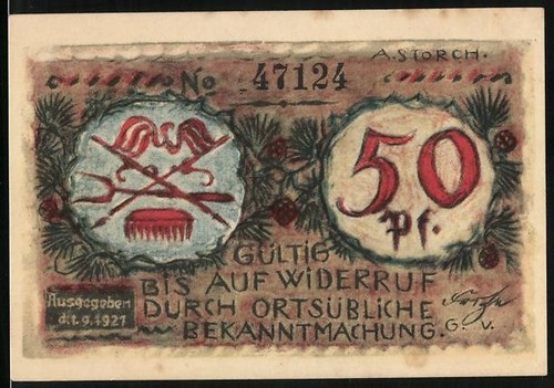 Notgeld volkstedt 1921 - notgeld, 1921,