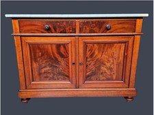 CREDENZA IN MOGANO PIANO MARMO LUIGI FILIPPO ORIGINALE EPOCA 800' RESTAURATA