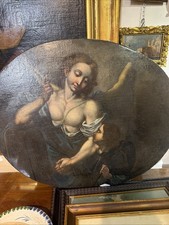 Dipinto Antico Olio Su Tela