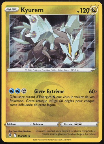 Carte pokémon kyurem 116 - carte, 116/203