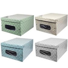 SCATOLA PORTA BIANCHERIA 40x50x25 cm CONTENITORE PER ARMADIO FANTASIE VARIE NEW