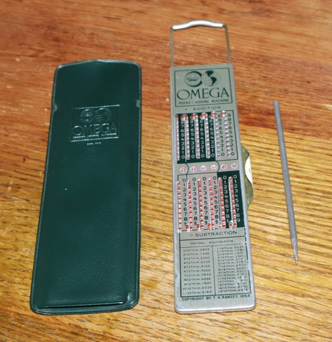 Omega pocket adding machine - machine, |