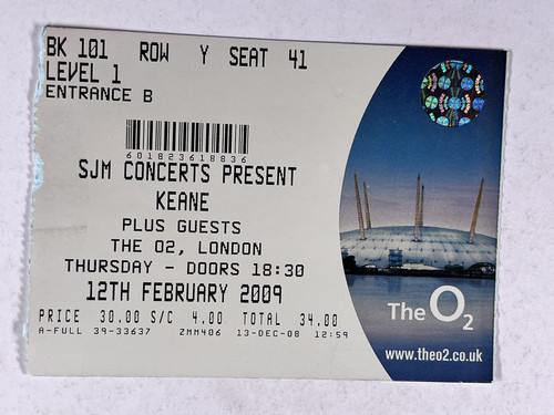 Keane concerto biglietto tom - concerto,