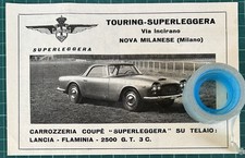 Rara Pubblicità LANCIA FLAMINIA 2500 GT Coupe’ TOURING del 1962