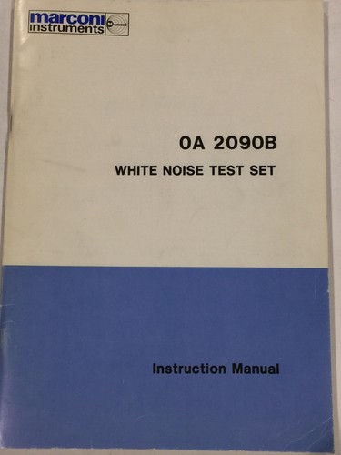 Marconi oa2090b set test - marconi,