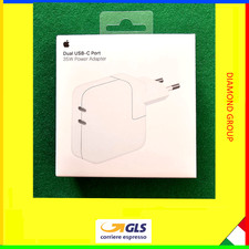 ALIMENTATORE ORIGINALE APPLE DUAL USB-C PORT CARICABATTERIA DOPPIA PORTA 35W MAC