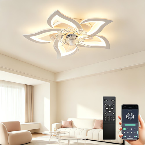Lampada con ventilatore bianca - ventilatore,