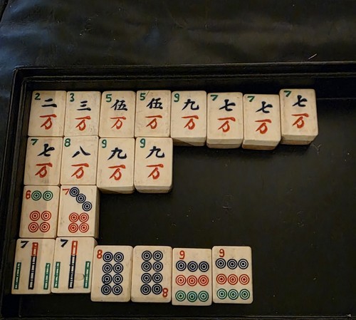 Vintage mah jong osso bambù - jong,