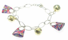 Bracciale Argento 925 Rodiato con Charms Borse Donna smalto e Lam ORO MP 1019 BR
