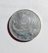 Moneta 5 Lire 1955 Delfino