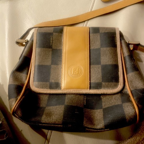 Fendi checked damier messenger - fendi,
