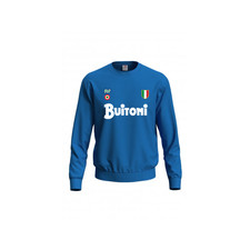 FELPA NAPOLI buitoni scudetto coppa MARADONA calcio 1987 azzurra no cappuccio