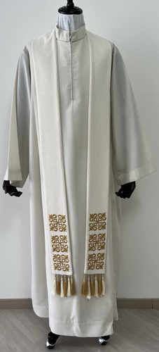 Stola bianca lurex con - , croci
