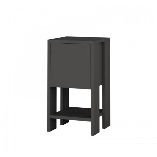Comodino antracite con anta - antracite, a
