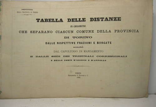 Tabella delle distanze - tabella, in
