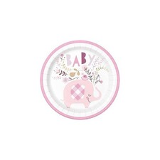 Cf. 8 Piatti di Carta "Baby", 22 cm, per Baby Shower e Battesimo