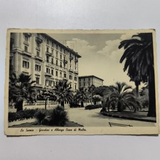LA SPEZIA GIARDINI E ALBERGO CROCE DI MALTA SPEDITA 1937 CARTOLINA D’ EPOCA 