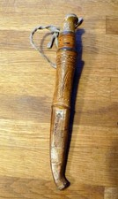 Piccolo coltello da caccia finlandese vintage coltello con fodero in pelle made in Finland