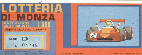 Biglietto lotteria monza 30 - lotteria, di