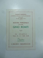 Palazzo Marignoli. Circolo della Stampa romana, Roma. Gino Romiti invito mostra