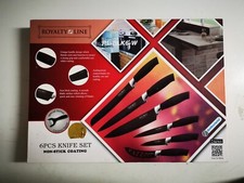 Set 6 Coltelli da cucina - Royalty Line color nero anti batteri - MAI USATO