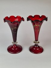 COPPIA DI VASI ROSSO RUBINO IN