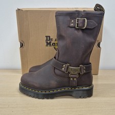Stivaletti Dr Martens Anistone Hi Crazy Horse in pelle marrone Rigger Ropper UK 7