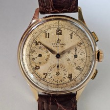 BREITLING-PREMIER-CRONO-MANUALE-ORO 18 KT (0,750)-RUOTA A COLONNE-VENUS 178-37MM