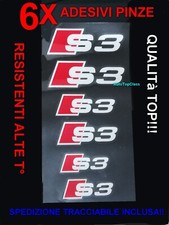6 ADESIVI AUDI PINZE FRENI S LINE S3 S-line sline CERCHI BIANCHI QUALITà PREMIUM