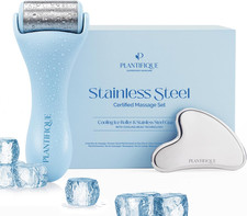 Massaggiatore per Viso E Corpo Con Crioterapia - Guasha E Rullo in Inox per Uomo
